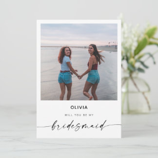 Will You Be My Bridesmaid | Modern Photo Card