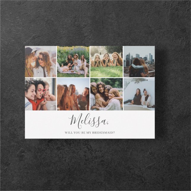 Will You Be My Bridesmaid Modern Photo Collage Invitation (Creator Uploaded)