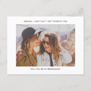 Will You Be My Bridesmaid Modern Photo Invitation