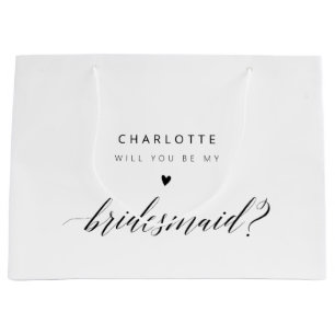 Will You Be My Bridesmaid? Modern Proposal Large Gift Bag