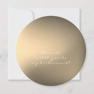 Will You Be My Bridesmaid Ombre Ball Sepia Gold Invitation