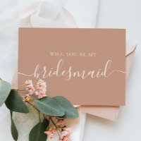Will you be my bridesmaid. Pale pink blush script