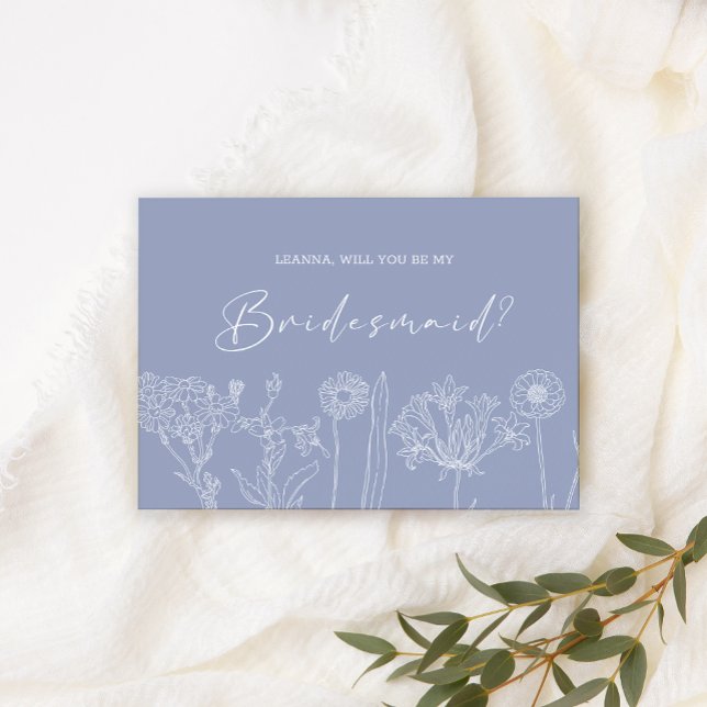Will You Be My Bridesmaid Periwinkle Flowers Boho (Creator Uploaded)