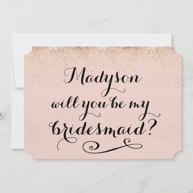 Will You Be My Bridesmaid Personalised Calligraphy Invitation (Front)