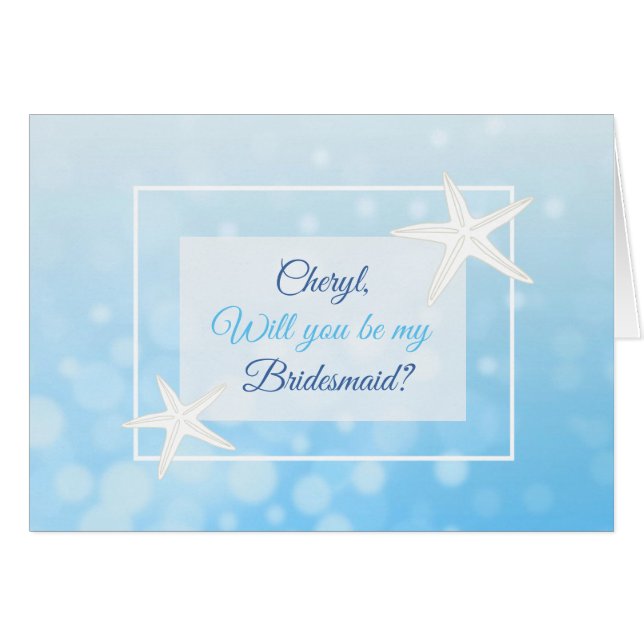 Will you be my Bridesmaid Personalised Card (Front Horizontal)