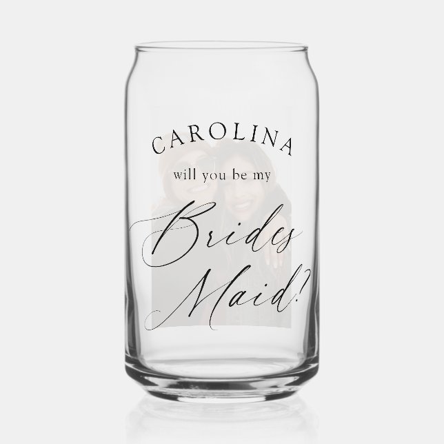 Will You Be My Bridesmaid Photo Can Glass (Front)