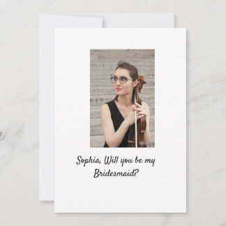 Will you be my Bridesmaid photo elegant modern Invitation