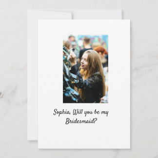 Will you be my Bridesmaid photo elegant modern Invitation