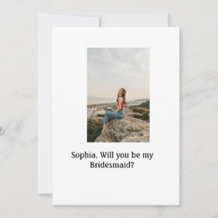 Will you be my Bridesmaid photo elegant modern  Invitation