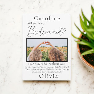 Will You Be My Bridesmaid Photo Favourite Memories Invitation