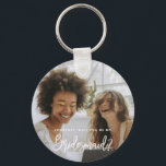 Will You be my Bridesmaid Photo Keyring<br><div class="desc">Minimalist and modern will you be my bridesmaid key ring. Text and messages can be edited on the back of the card. For more advanced customisation of this design,  e.g. changing layout,  font or text size please click the "CUSTOMIZE" button above. Please contact me for any questions!</div>