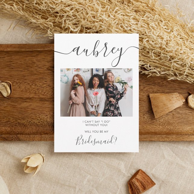 Will You Be My Bridesmaid Photo Modern Invitation (Creator Uploaded)