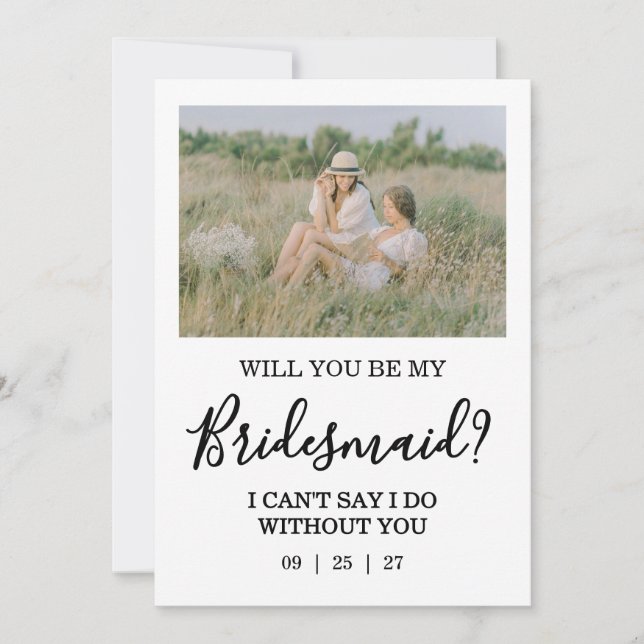 Will You Be My Bridesmaid Photo Proposal Card (Front)