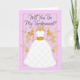 Will you be my Bridesmaid? -  Pink And Gold Invitation