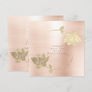 Will You Be My Bridesmaid Pink Blush Rose Gold Invitation