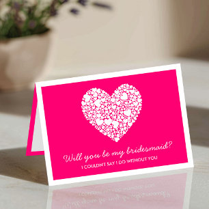 Will You Be My Bridesmaid? Pink Heart Card
