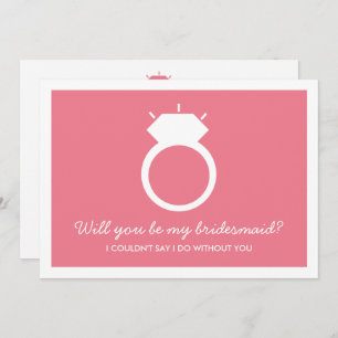 Will You Be My Bridesmaid? Pink Ring Card