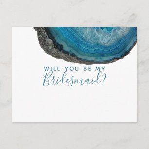 Will you be my bridesmaid postcard gemstone