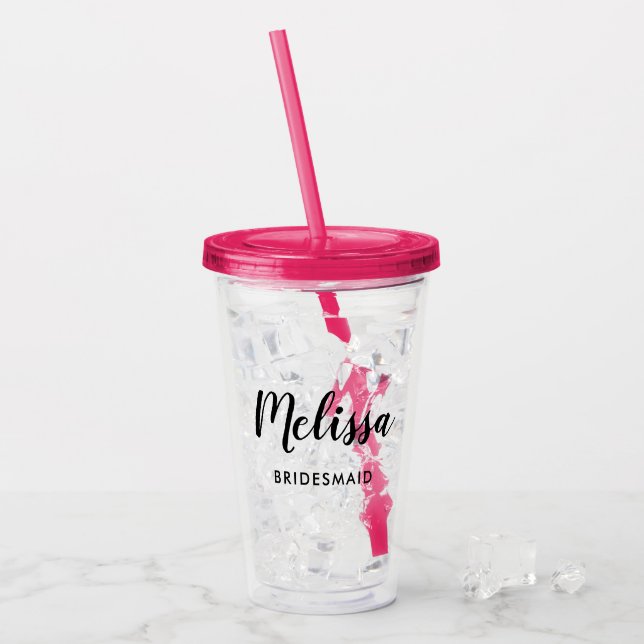 Will You Be My Bridesmaid Proposal Acrylic Tumbler (Front Ice)