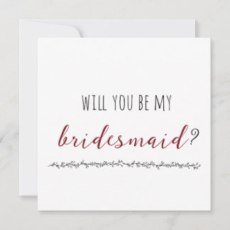 Will You Be My Bridesmaid Proposal Card