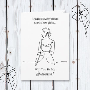 Will You Be My Bridesmaid Proposal Card