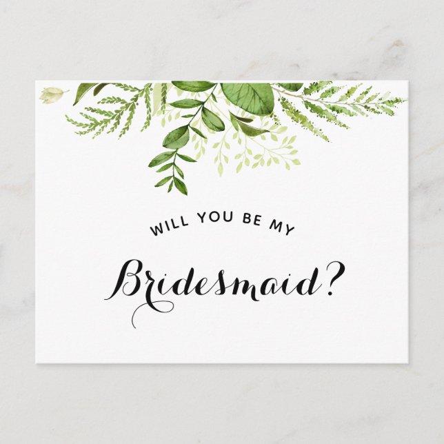 "Will you be my bridesmaid?" proposal card (Front)