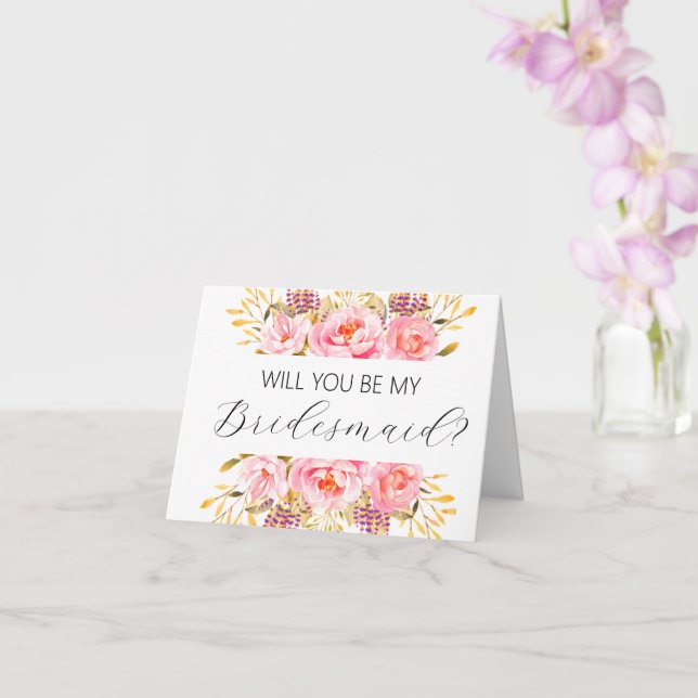 Will you be my Bridesmaid proposal card (Orchid)