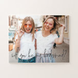 Will you be my bridesmaid proposal custom photo jigsaw puzzle<br><div class="desc">Can be customized with your own photo.
© Gorjo Designs. Made for you via the Zazzle platform.

// Note: photo used is a placeholder image only. You will need to replace with your own photo before ordering/printing. If you need help with this please contact me.</div>
