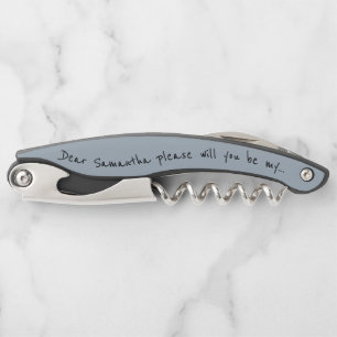 Will You Be My Bridesmaid Proposal Dusty Blue Corkscrew