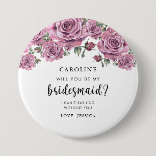 Will you be my Bridesmaid Proposal heartfelt 7.5 Cm Round Badge