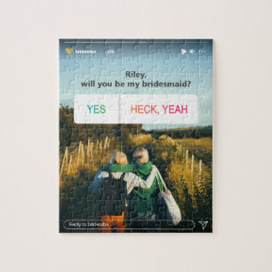 Will You Be My Bridesmaid Proposal Instagram Photo Jigsaw Puzzle