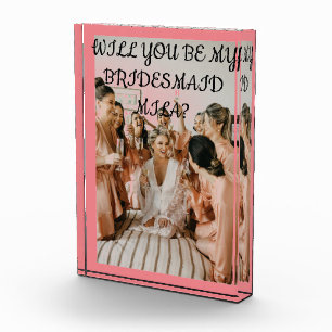 WILL YOU BE MY BRIDESMAID PROPOSAL INVITATION PHOTO BLOCK