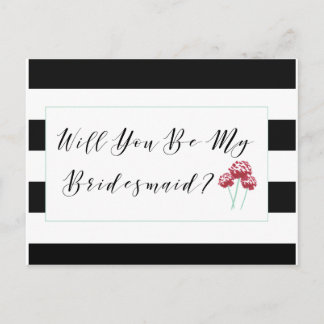 Will You Be My Bridesmaid Proposal Invitation Postcard