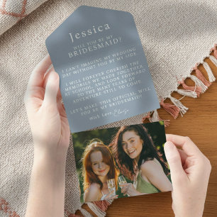 Will You Be My Bridesmaid Proposal Letter Photo All In One Invitation