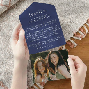 Will You Be My Bridesmaid Proposal Letter Photo All In One Invitation
