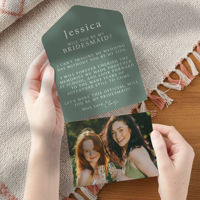 Will You Be My Bridesmaid Proposal Letter Photo All In One Invitation (Pop the question to your bridal party with this Will You Be My Bridesmaid Proposal Letter!)