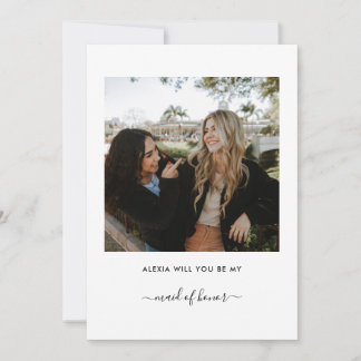 Will You Be My Bridesmaid Proposal Minimalist Cute Invitation