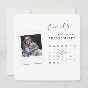 Will You Be My Bridesmaid Proposal Photo Bridal Invitation