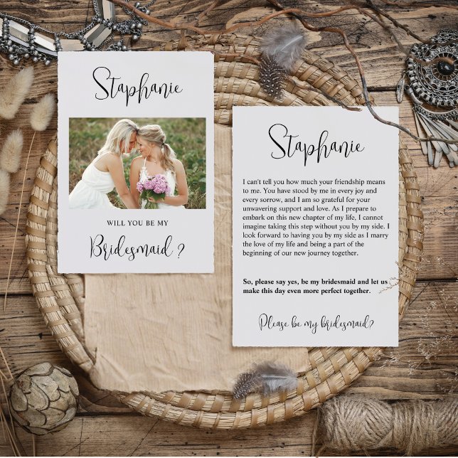Will You Be My Bridesmaid Proposal Photo Card (Creator Uploaded)