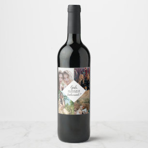 Will You Be My Bridesmaid Proposal Photo Collage Wine Label