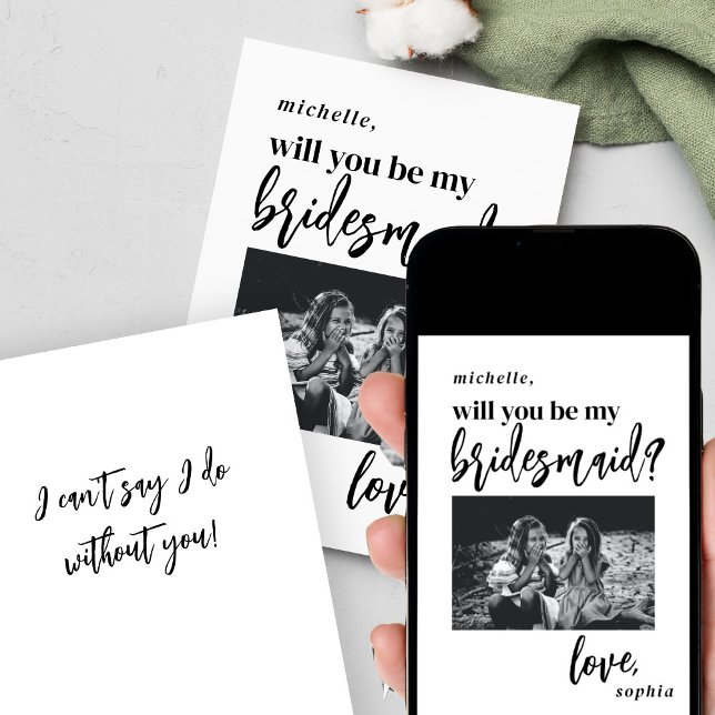 Will you be my bridesmaid proposal photo invitation (Creator Uploaded)