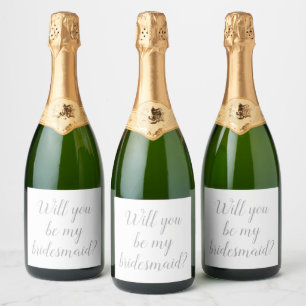 Will You Be My Bridesmaid Proposal Request Gifts Sparkling Wine Label