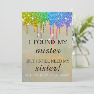 Will you be my bridesmaid? Rose Gold Dripping Invi Invitation