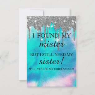 Will you be my bridesmaid? Rose Gold Dripping Invi Invitation