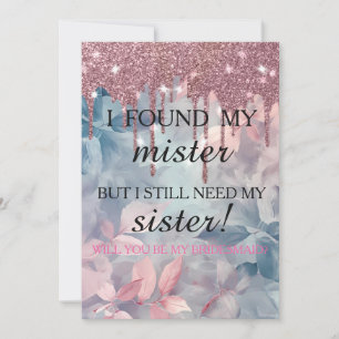 Will you be my bridesmaid? Rose Gold Dripping Invi Invitation