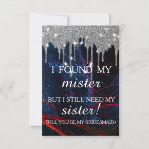 Will you be my bridesmaid? Rose Gold Dripping Invi Invitation