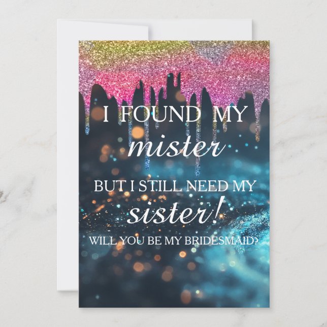 Will you be my bridesmaid? Rose Gold Dripping Invi Invitation (Front)