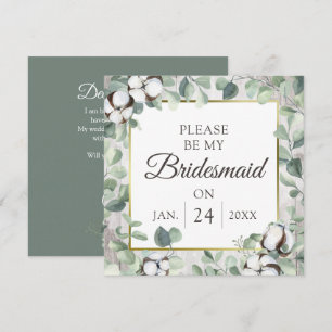 Will You Be My Bridesmaid Rustic Wood Cotton Card