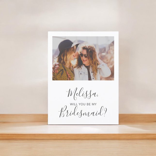 Will You Be My Bridesmaid Simple Photo Invitation Postcard (Creator Uploaded)