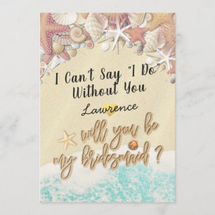 Will You Be My Bridesmaid Summer Beach Starfish Invitation